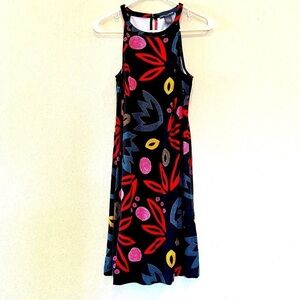 CHELSEA & Theodore black red floral sundress women’s size M